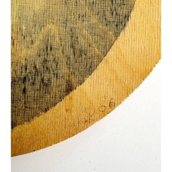 Putin Russia Original Art Signed Jask B 2006 On Wood Round Watercolor SS - Picture 3 of 4